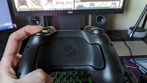 Steam controller with one trigger held